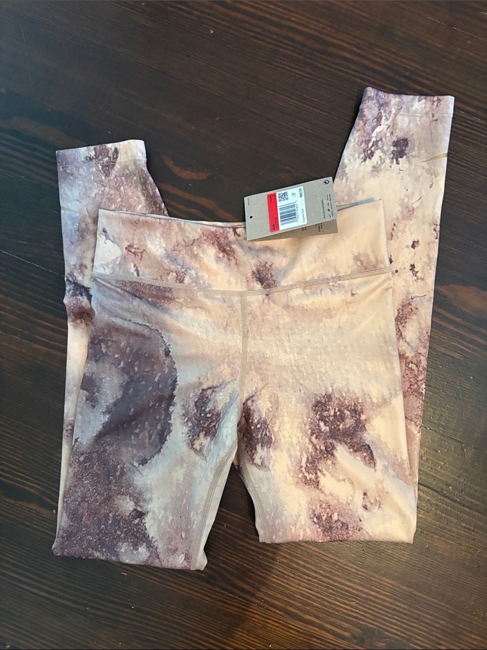 NWT Girls Nike Dri-Fit Training Tight Marbled Tan/Brown - Brand New - Size L